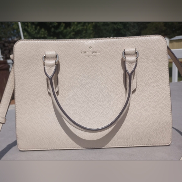 SOLD Kate Spade Mulberry Street Lise Pebbled Leather Crossbody Satchel, Cream - Picture 4 of 15